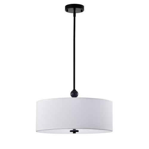 WAREHOUSE OF TIFFANY'S MD250/3PM Lumi 17.7 in. 3-Light Indoor Matte Black and White Finish Chandelier
