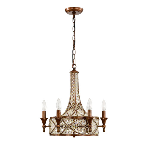 WAREHOUSE OF TIFFANY'S MD263/6SB Kimo 18.9 in. 6-Light Indoor Brushed Bronze Finish Chandelier