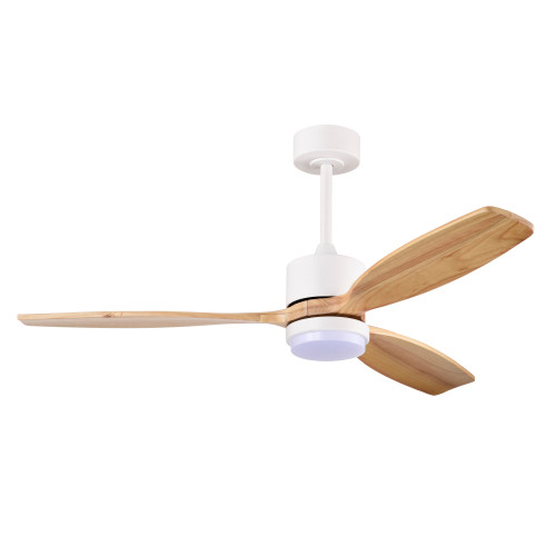 WAREHOUSE OF TIFFANY'S AW02W06WB Yerma 52 in. 1-Light Indoor White and Brown Finish Ceiling Fan with Light Kit