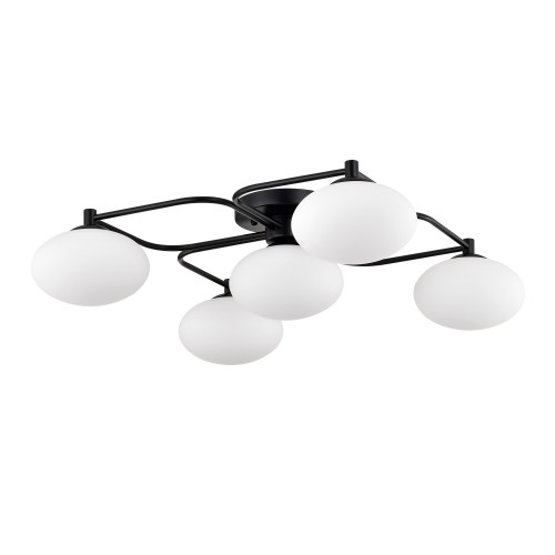 WAREHOUSE OF TIFFANY'S IMC1378/5BL Camris 23.6 in. 5-Light Indoor Matte Black Finish Chandelier