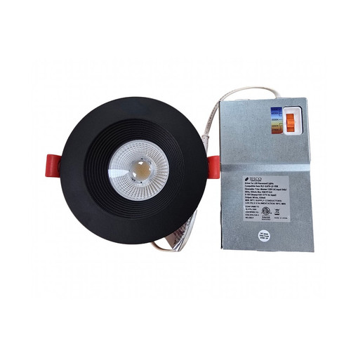 JESCO RLF-E4FR-15W-RD-FL-BK 4 inch LED Canless Fire Rated Downlight 15W 5-CCT Round / Black