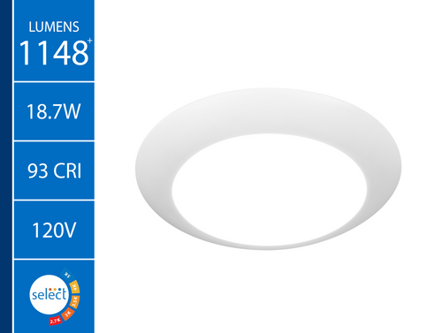 NICOR LIGHTING RSD81120SWH RSD Selectable 8 in. White Surface Mount LED Downlight