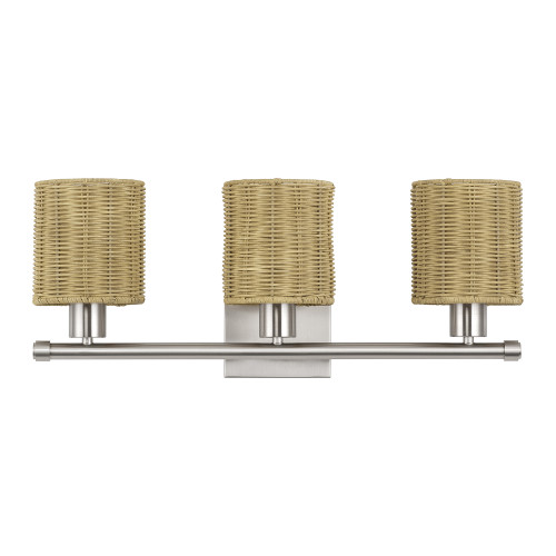 LIVEX LIGHTING 13703-91 3 Light Brushed Nickel Vanity Sconce