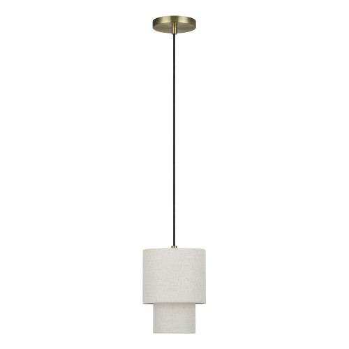 LIVEX LIGHTING 51089-01 1 Light Antique Brass Mini Pendant