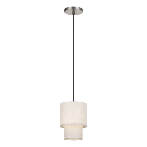 LIVEX LIGHTING 51089-91 1 Light Brushed Nickel Mini Pendant
