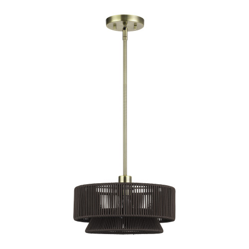 LIVEX LIGHTING 49141-01 1 Light Antique Brass Pendant