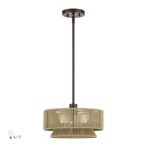 LIVEX LIGHTING 53162-92 1 Light English Bronze Pendant