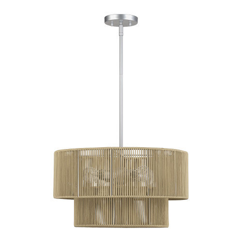 LIVEX LIGHTING 53154-81 4 Light Painted Nickel Pendant Chandelier