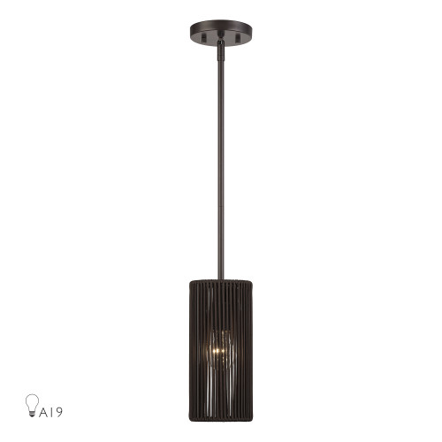 LIVEX LIGHTING 49121-92 1 Light English Bronze Mini Pendant