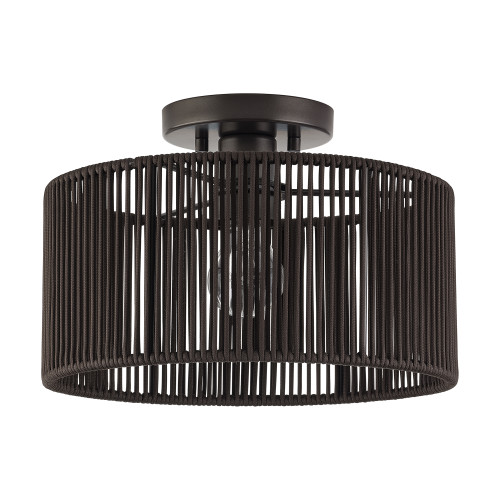 LIVEX LIGHTING 49132-92 1 Light English Bronze Medium Semi-Flush