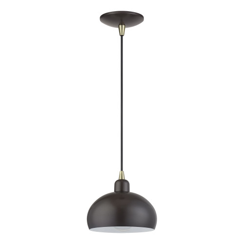LIVEX LIGHTING 51513-92 1 Light English Bronze Mini Pendant