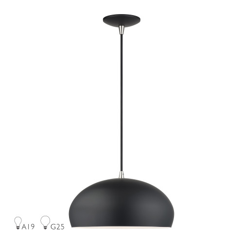 LIVEX LIGHTING 51515-04 1 Light Black Pendant
