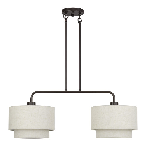 LIVEX LIGHTING 41942-92 2 Light English Bronze Large Linear Chandelier