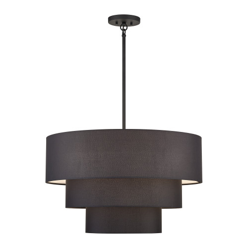 LIVEX LIGHTING 50265-04 5 Light Black Medium Pendant Chandelier