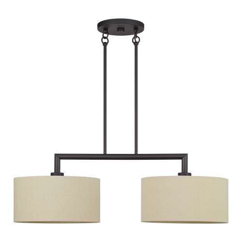 LIVEX LIGHTING 52262-07 2 Light Bronze Large Linear Chandelier