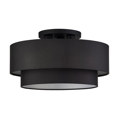 LIVEX LIGHTING 50267-04 3 Light Black Large Semi-Flush