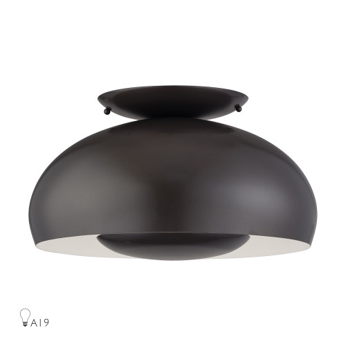 LIVEX LIGHTING 51517-92 3 Light English Bronze Large Semi-Flush