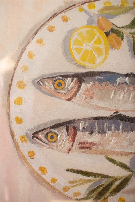 KALALOU CSUN1011 FRAMED FISH DINNER PAINTING