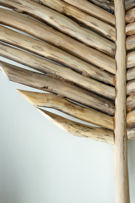 KALALOU DCAV1001 SET OF THREE TEAKWOOD LEAVES WALL ART