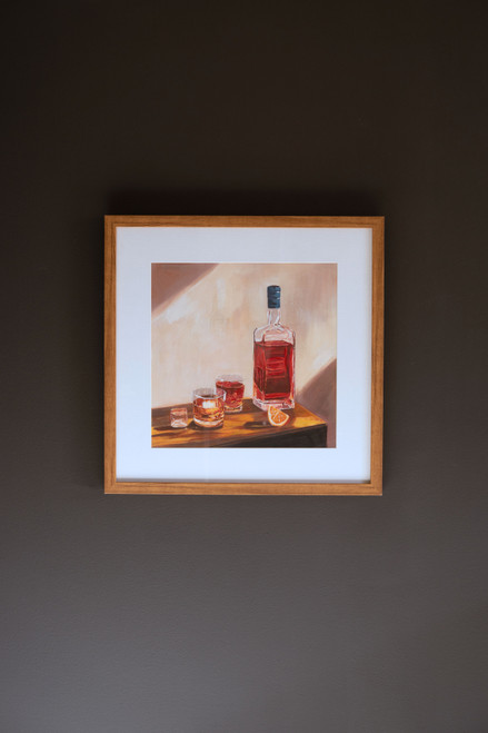 KALALOU CSUN1013 FRAMED WHISKEY PAINTING