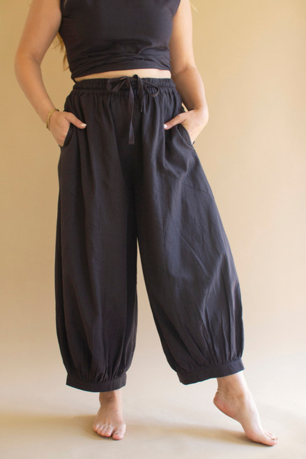 KALALOU NELL1022 DRAWSTRING BALLOON PANT  - MIDNIGHT