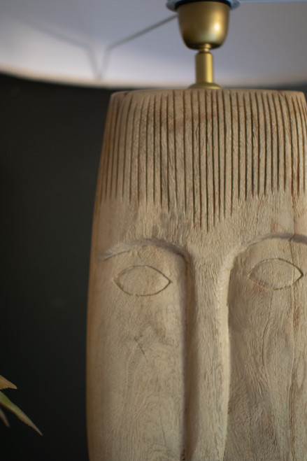 KALALOU NAN1042 WOODEN TABLE LAMP BASE - FACE