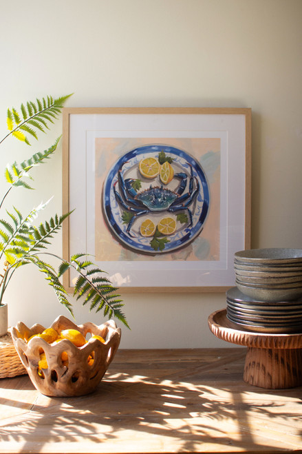 KALALOU CSUN1012 FRAMED CRAB DINNER PAINTING