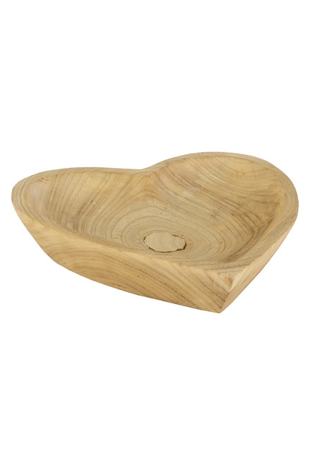 KALALOU CMH1021K HAND CARVED WOODEN HEART BOWL