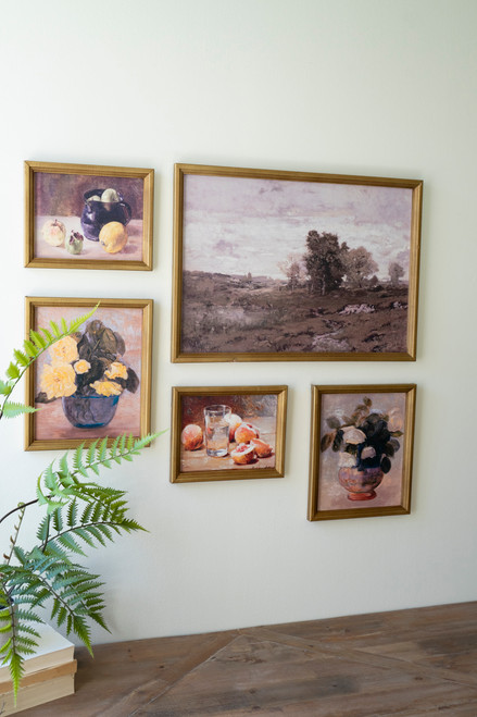 KALALOU CMK1223 SET OF FIVE FRAMED GALLERY WALL PRINTS