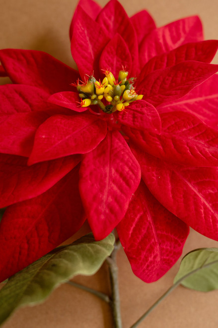 KALALOU CYGA1013 ARTIFICIAL POINSETTIA STEM - RED