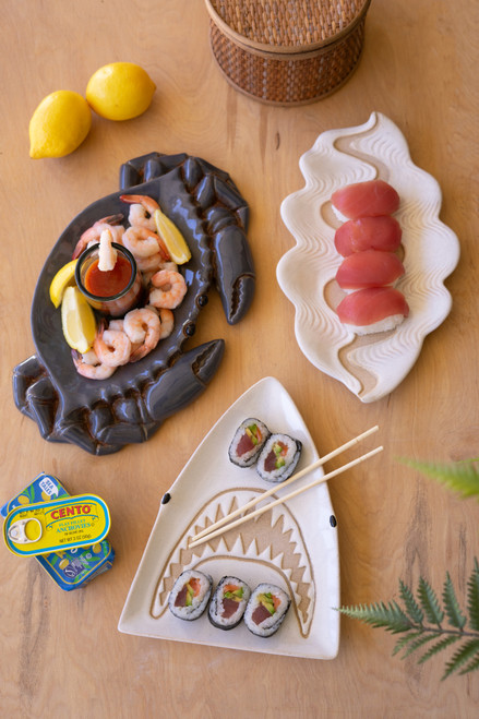 KALALOU CDV2349 CERAMIC SHARK PLATTER