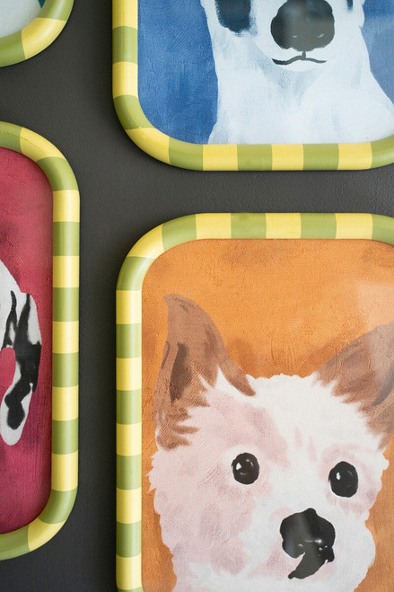 KALALOU CHH1559 SET OF FOUR FRAMED DOG PRINTS UNDER GLASS