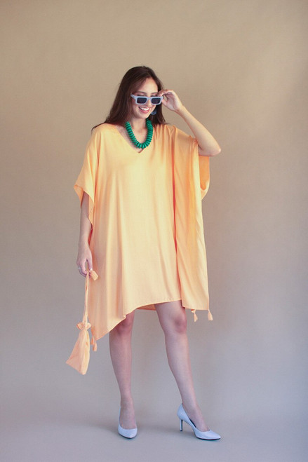 KALALOU NREE1015K KAFTAN WITH MATCHING BAG-CUMIN