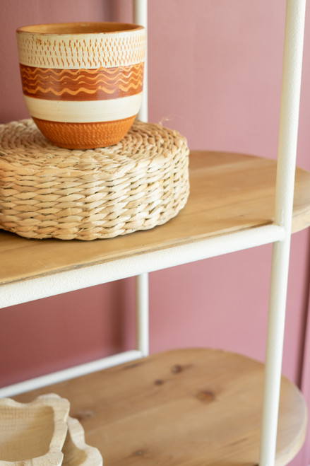 KALALOU CBB1248 PAINTED METAL ARCHED DISPLAY WITH FOUR WOODEN SHELVES