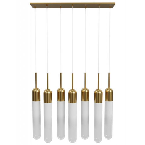 AVENUE LIGHTING HF7407-AB Tribeca 7-Light LED Chandelier in Aged Brass/Ombre Glass