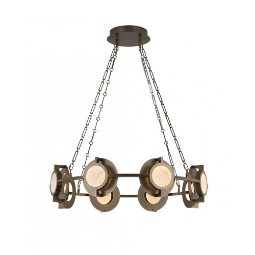 AVENUE LIGHTING HF7008-AB Mayfair 8-Light 31.5"W Round Alabaster Chandelier in Aged Brass