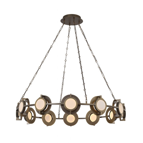 AVENUE LIGHTING HF7012-AB Mayfair 12-Light 43.5"W Round Alabaster Chandelier in Aged Brass