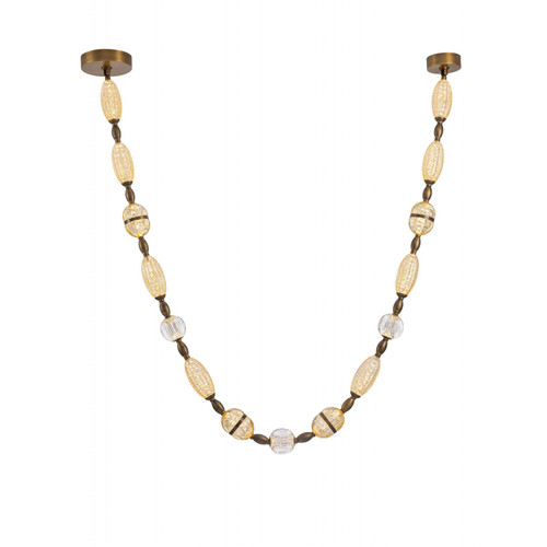 AVENUE LIGHTING HF7162-AGB Dubai 146"L Glass Strand LED Pendant in Aged Brass/Gold Glass
