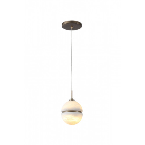 AVENUE LIGHTING HF2900-AB Sedona 1-Light 5"W Round Alabaster Pendant in Aged Brass
