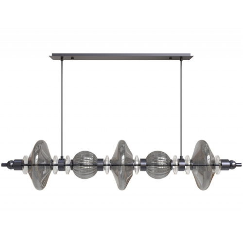 AVENUE LIGHTING HF7977-BK Avra 5-Light 45"W Linear LED Pendant in Black/Smoked Glass