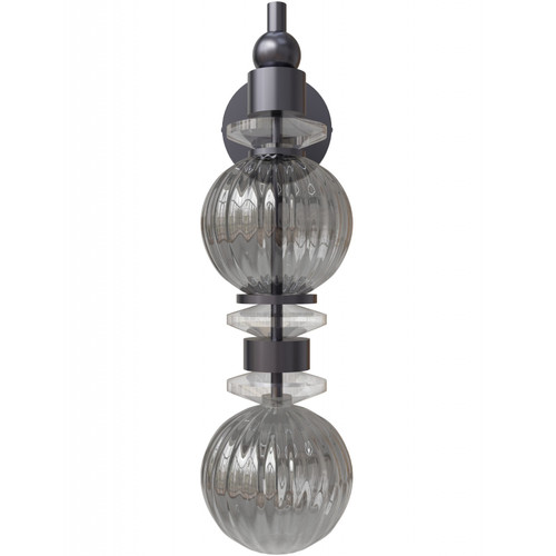 AVENUE LIGHTING HF8902-BK Avra 18"H LED Wall Sconce in Black/Smoked Glass