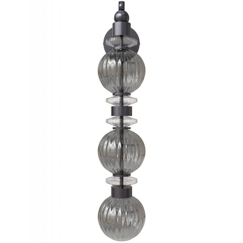 AVENUE LIGHTING HF8903-BK Avra 27"H LED Wall Sconce in Black/Smoked Glass