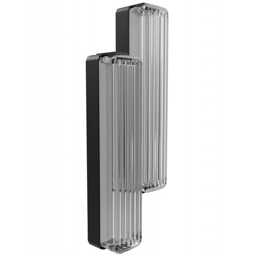 AVENUE LIGHTING HF7882-BK Fremont 2-Light LED Wall Sconce in Black/Ribbed Glass