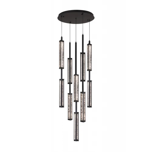 AVENUE LIGHTING HF7185-BK Metropole 10-Light 65.5"H LED Pendant in Matte Black
