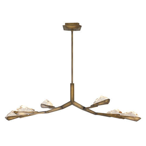 AVENUE LIGHTING HF8036-RG Geneva 6-Light 54"W LED Chandelier in Rusted Gold/Clear Crystals
