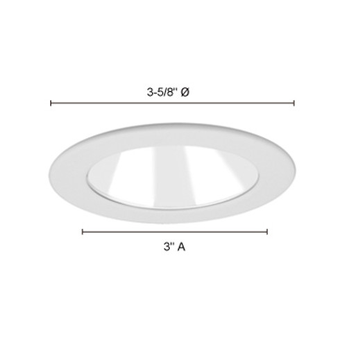 JESCO Lighting TM302WHWH TM302 3" Aperture Low Voltage Adjustable Open Reflector Trim, White Baffle, White Trim