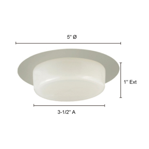 JESCO Lighting TM410WH 4" Low Voltage Dropped Dish Shower Trim with Frosted Opal White Glass, White