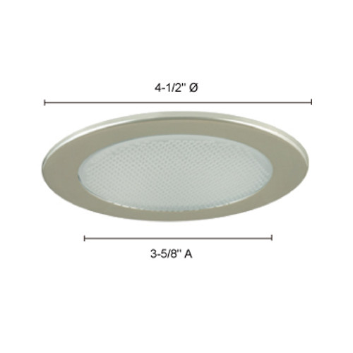 JESCO Lighting TM412WH 4" Low Voltage Shower Trim with Albalite Glass, White