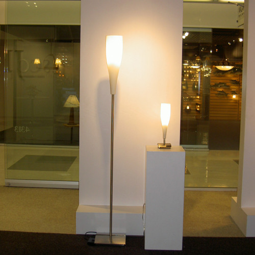JESCO Lighting TL501M Envisage Java Table Lamp, Cased Opal, Satin Nickel