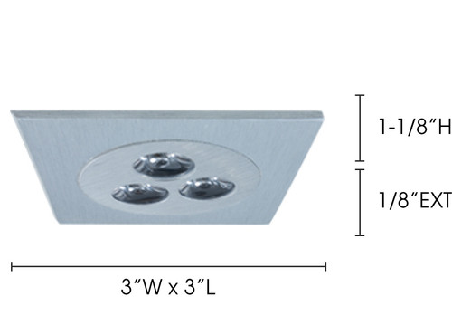 JESCO Lighting PK712LED3830BA 4.2W Fixed 3-Light LED Slim Disk, 3000K, Brushed Aluminum